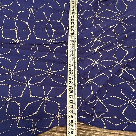 Plenty by Tracy Reese = Boho Blue Printed Midi Wrap Dress - Size M - Picture 4 of 5